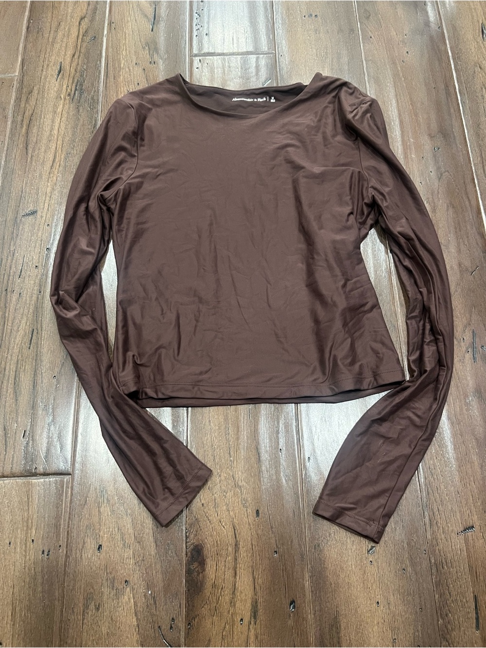 Abercrombie & Fitch Women's Brown Long Sleeve Crewneck Top
